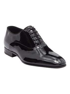 Boss Hugo Boss Men’s Black Patent Leather Dress Oxfords Size 10